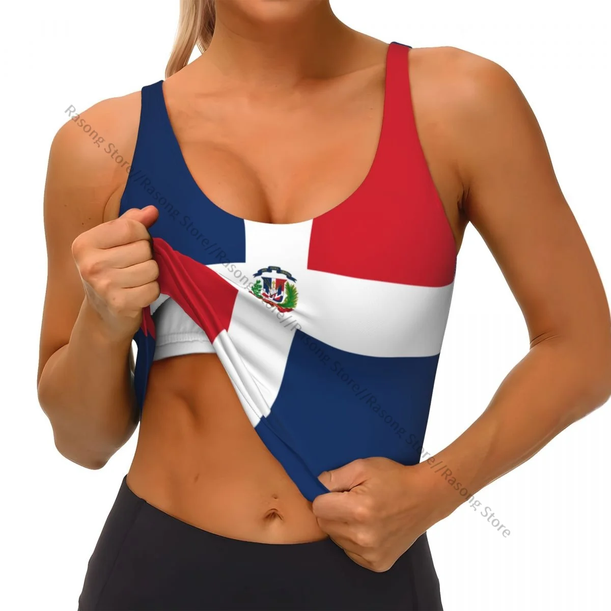 Women Sexy Sports Vest Dominican Republic Flag Female Streetwear Sport Lingerie Tee Crop Top