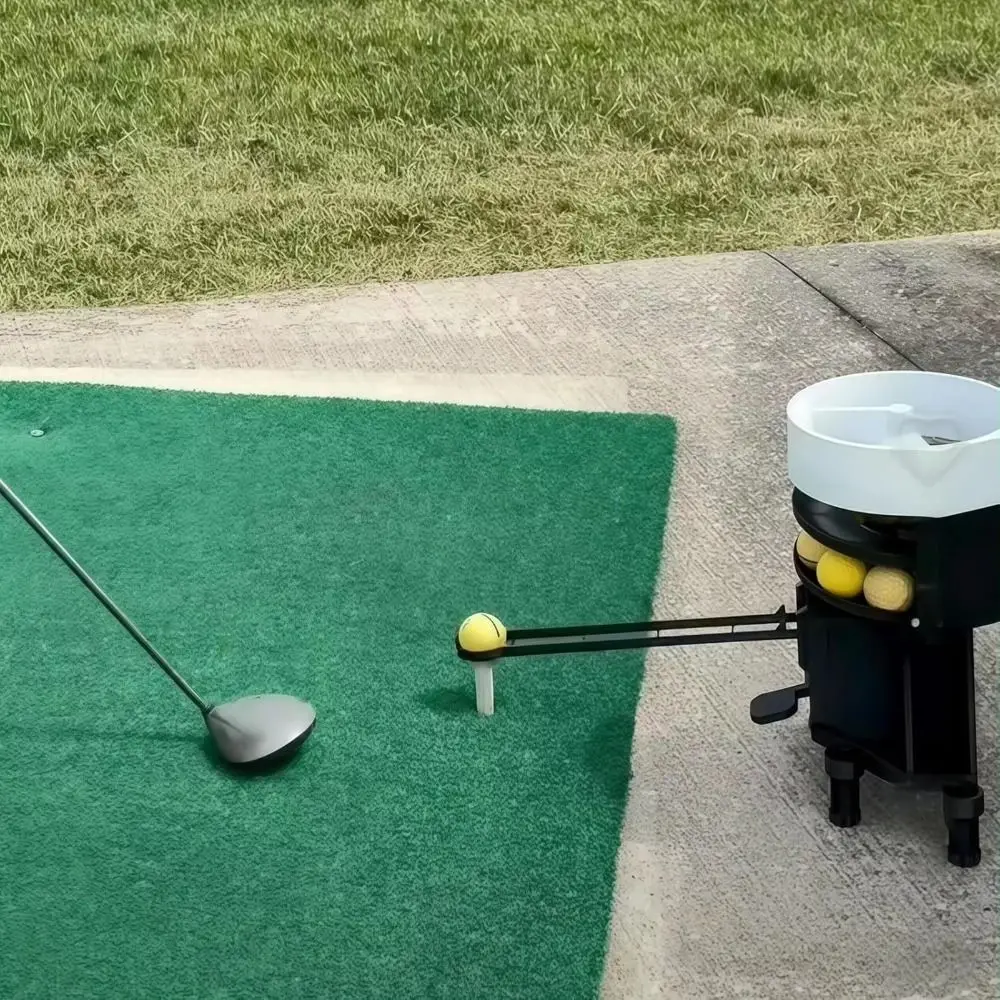 3d-printed-golf-ball-launcher-set-25-ball-capacity-foot-pedal-control-automatic-golf-ball-dispenser-automatic-tee-up-non-powered