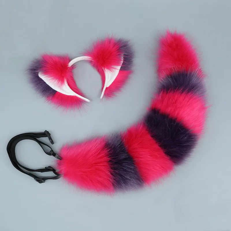 Simulated Animal Furry Fox Tail and Ear Women's Cosplay Prop Lolita Masquerade Accessories Girl's Club Pub Costumes