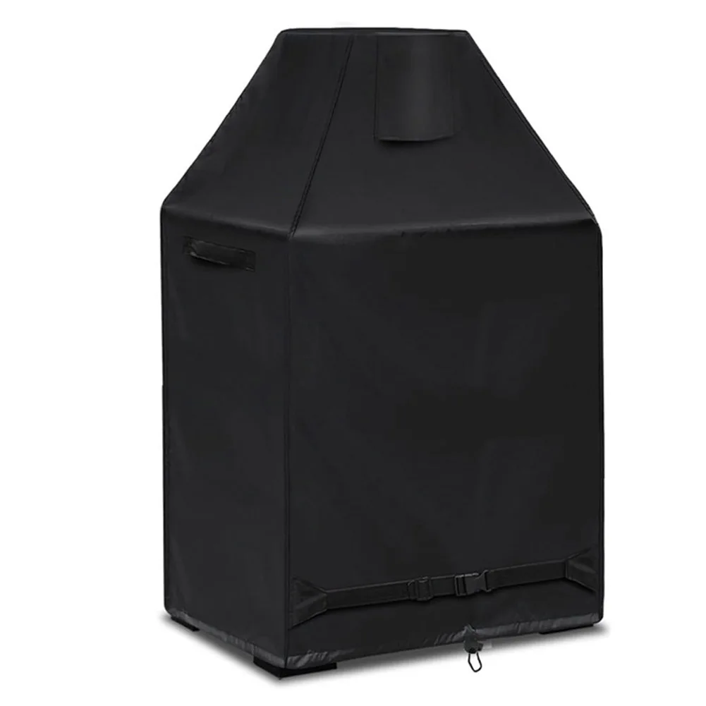 Oxford Fabric Outdoor Fireplace Cover Windproof/Waterproof Patio Wood Burning Fireplace Rain Cover Black Furniture Covers