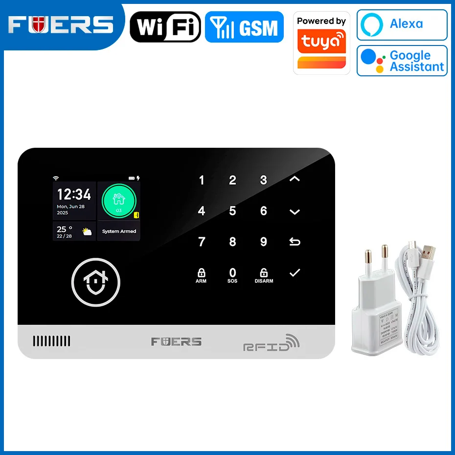 Système d'alarme FUERS pour la maison TUYA Smart WIFI GSM hôte d'alarme de sécurité avec capteur de 