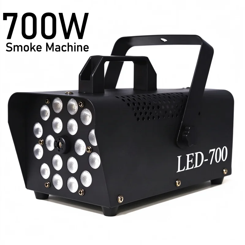 700W 18 LEDS Fog Machine Remote Control 5m Spray Distance For Christmas Halloween Wedding Event Party Stage Effect Smoke Machine