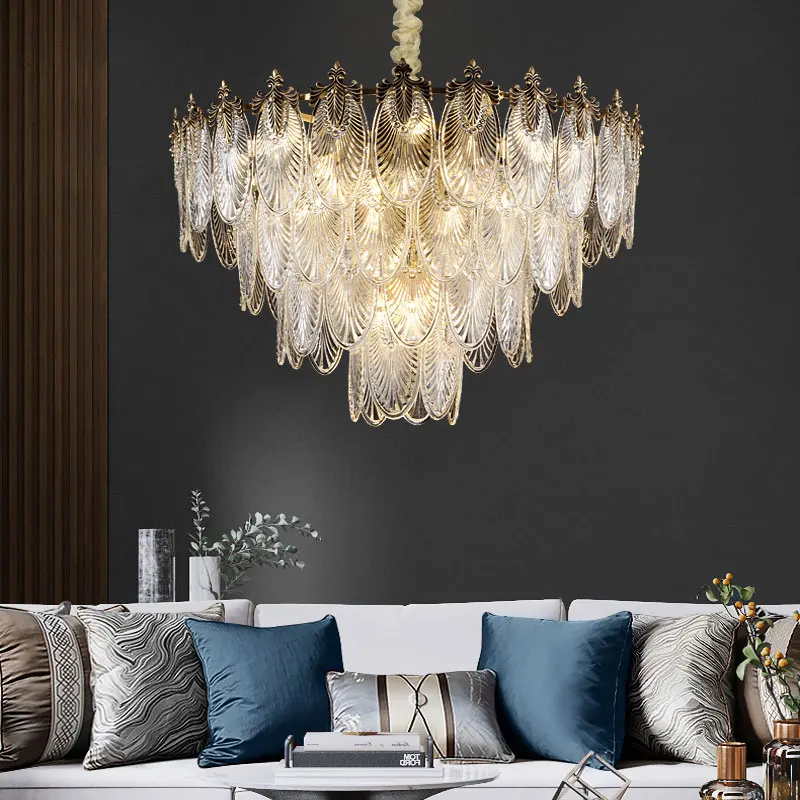 YUNYI Indoor Nordic Style Copper Ceiling Chandelier Dining Room Living Room Lighting LED Glass Dhandelier