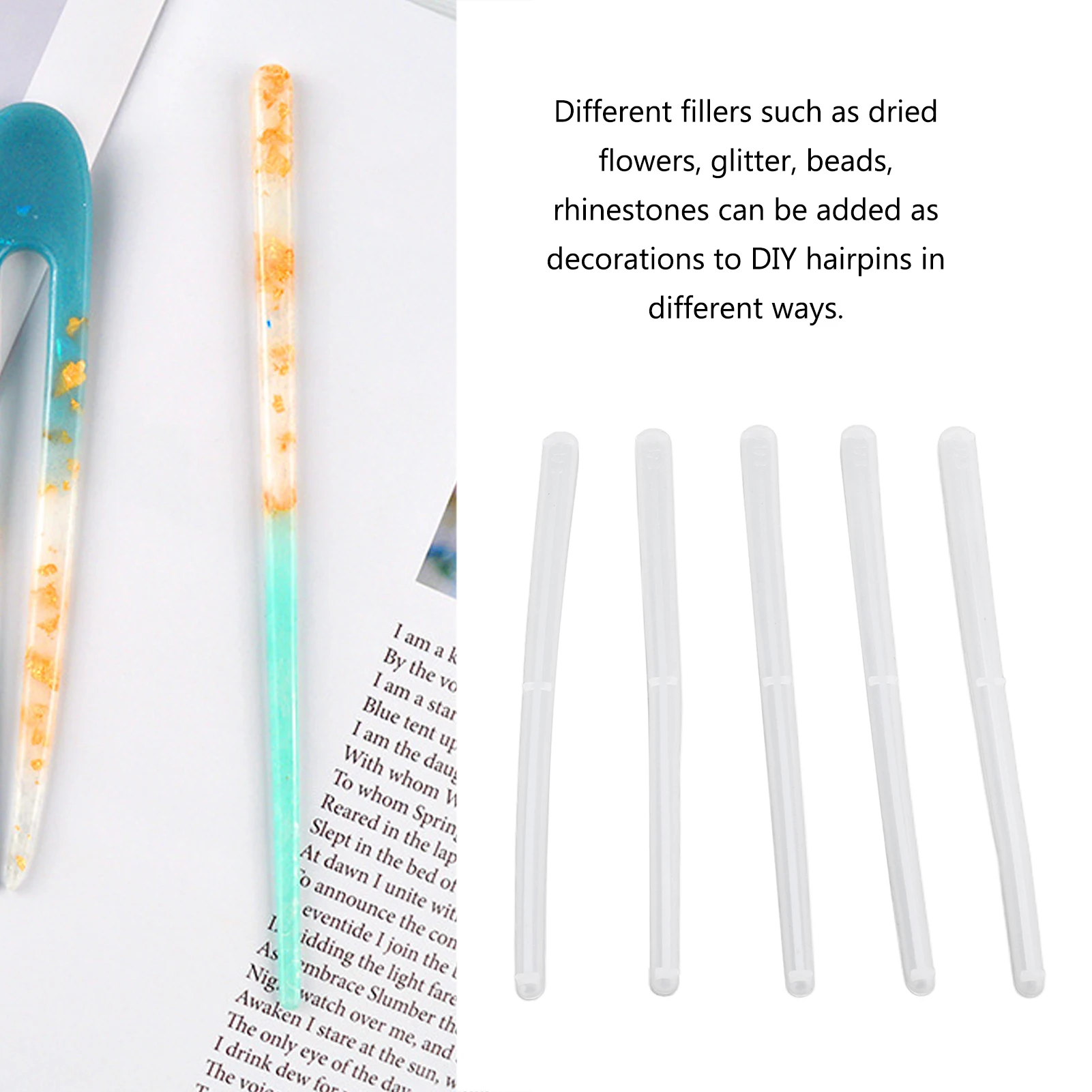 

Набор из 5 силиконовых форм уникального дизайна для легкого извлечения изделий, для изготовления заколок своими руками, изысканных поделок и подарков из смолы ​