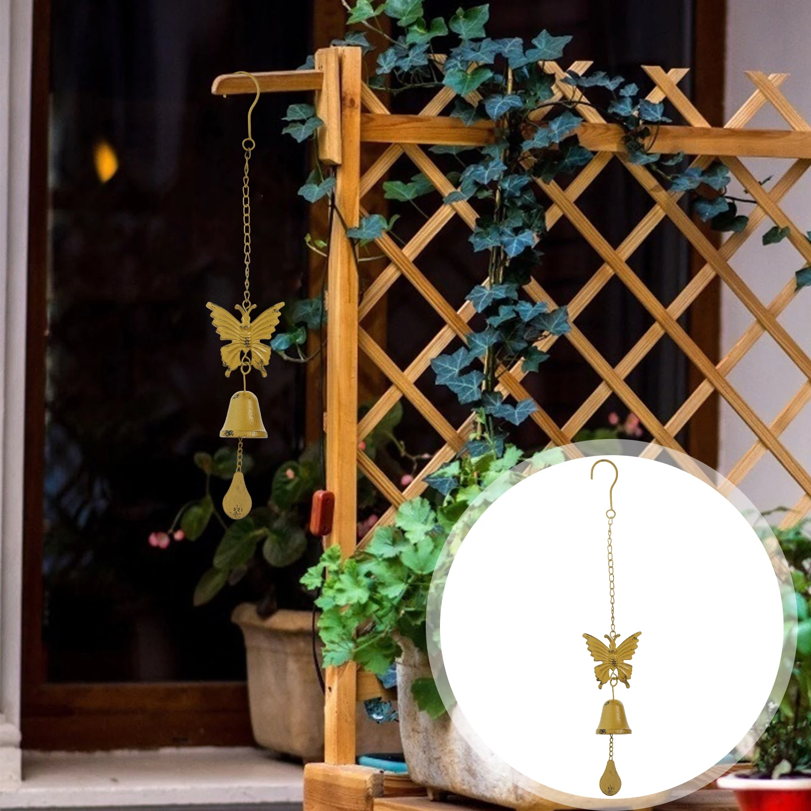 

Vintage Wind Chime Butterfly Hanging Decorative Chimes Bell Pendant 3d Animal Decorate for Outdoors Garden