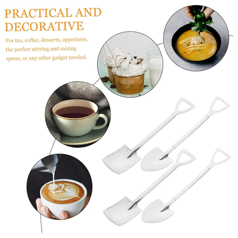 

L56A-Spoon Set Soup Spoon Latte Spoon Sugar Spoon Stick Stirring Spoon Mini Coffee Spoon Dessert Spoon