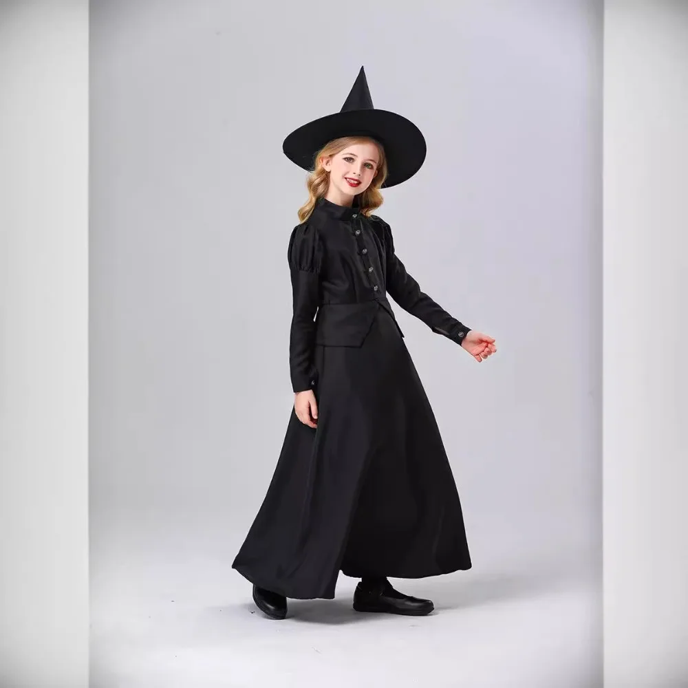 Halloween Kids Witch Costume for Girls - Witch Cosplay Outfit for Masquerade Party