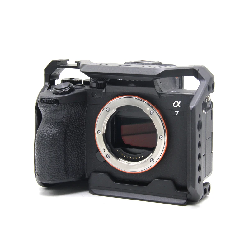 M-REMOTE A74 Aluminum Alloy Camera Cage for cage sony A7R5 A73 w Cold Shoe Mount 1/4&3/8 Inch Screw Holes Full Dslr Cage Rig