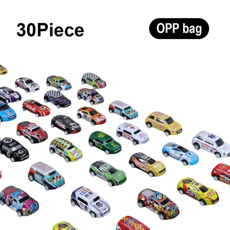 10/20/30/50Pc Mini Racing Car Plane Bag Box Pull Back Car Set Rebound Multiple Vehicle Collections Kids Toys Boy Birthday Gift