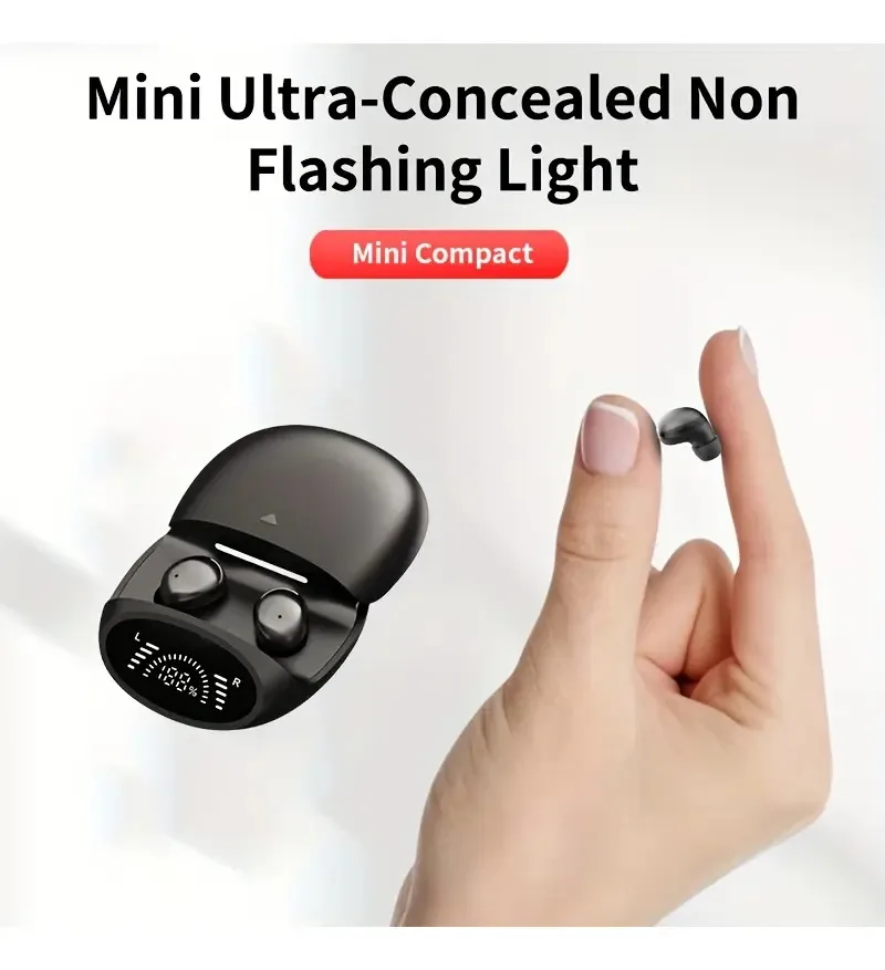 Ultra-small Wireless Earbuds - Invisible Design, Dual-ear with Microphone, Low Latency, Wireless 5.4 Sports Earplugs, Gaming