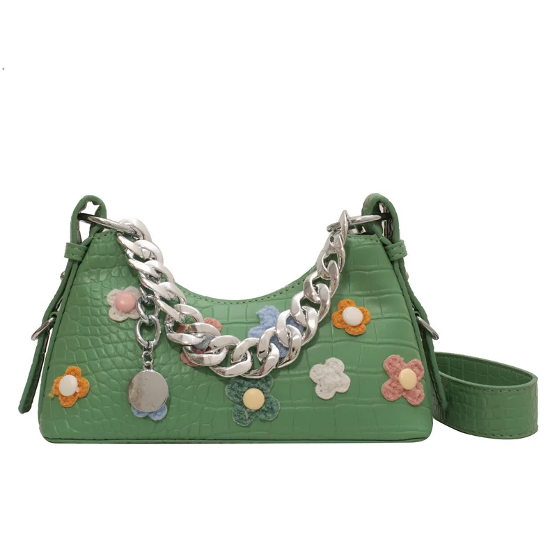 Bolso de Baguette de flores para mujer, bolso de nicho de textura de alta calidad, bolso cruzado, nuevo