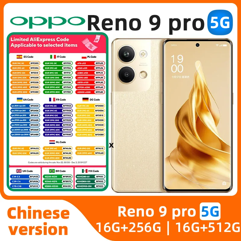 Oppo Reno 9 Pro 5g SmartPhone 50MP CPU Dimensity 8100 Max 6.7