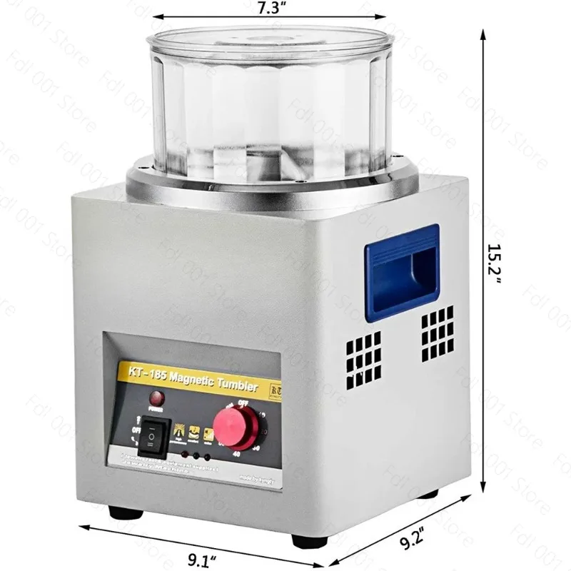 KT‑185 Magnetic Tumbler Jewelry Polisher Metal Deburring Chamfering Finishing Machine AC 110V 220V