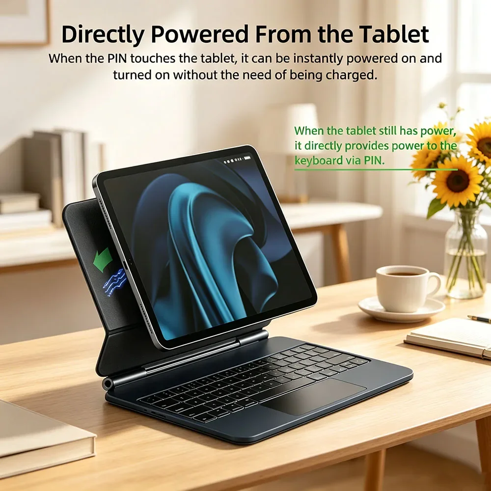 

Deluxe Trackpad Smart Pogo Pin Keyboard Case for IPad Air 10 9 11 2024 Air 11 2025 M3 Pro 11 4rd 5rd Teclado Ipad