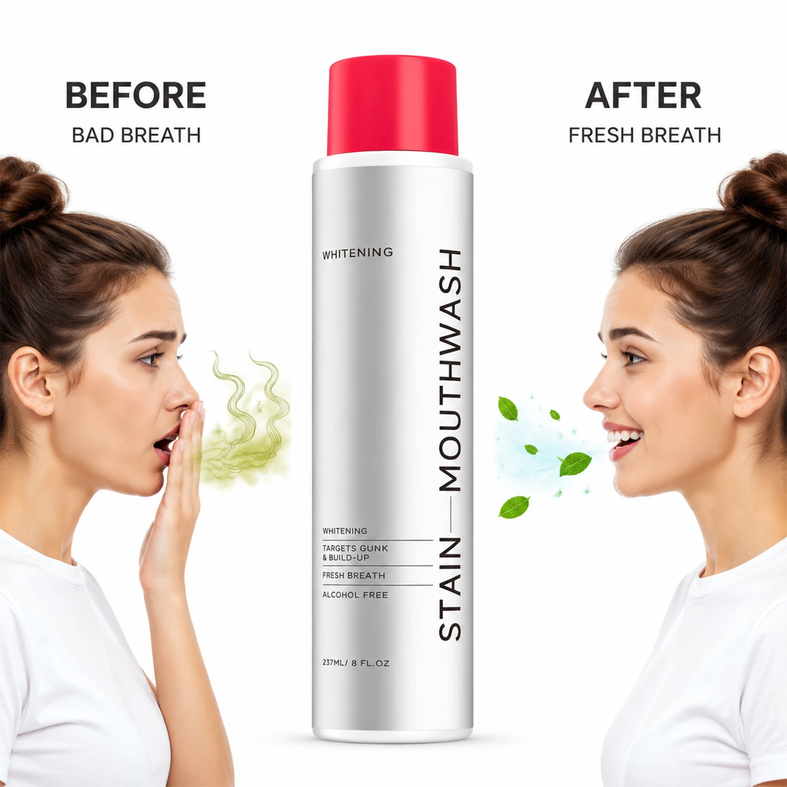Fresh Breath Mouthwash Gentle Oral Rinse Daily Dental Care Mint Clean Portable Travel Mouthwash Bad Breath Control