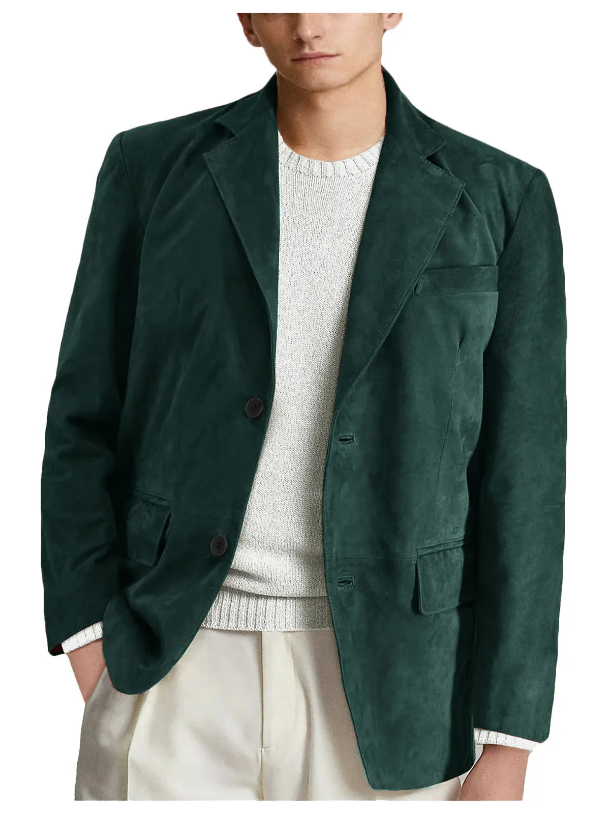 Mens Jacket Fashion Suede Solid Color Man Clothing Formal Work Leisure Slim Fit Wedding Dress Blazer Sport Male Coat