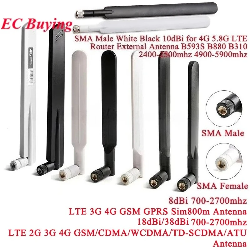 Hot 4G LTE 8dbi 10dBi 18dbi 38DBI SMA Male Connector Antenna for LTE/2G/3G/GSM/CDMA/WCDMA/TD-SCDMA/ATU Router Modem 700-2700mhz
