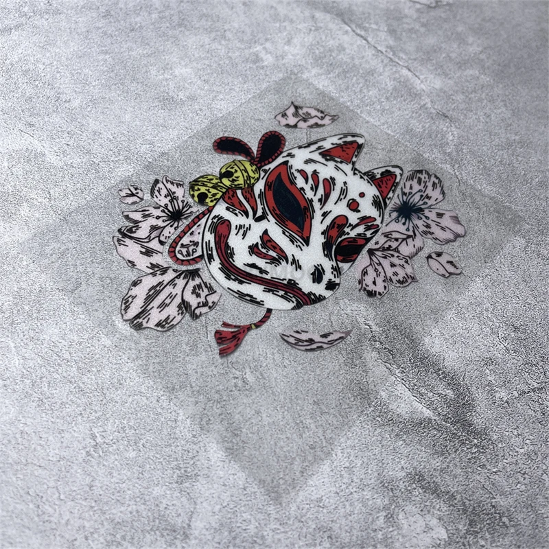 Cinta Adhesiva de Vinilo para Autos con Diseño de Máscara Kitsune de FOX y Flores de Sakura, para Motocross, Laptops, Camionetas y Ventanas