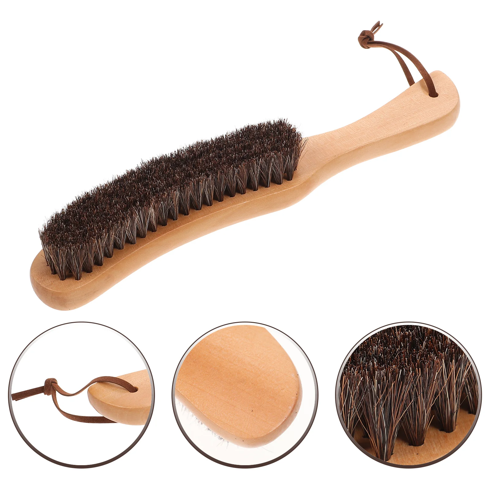 Escova de cabelo de cavalo para limpeza de roupas, cerdas, remove poeira, pêlos de animais de estimação, móveis, assentos de carro, suave em tecidos