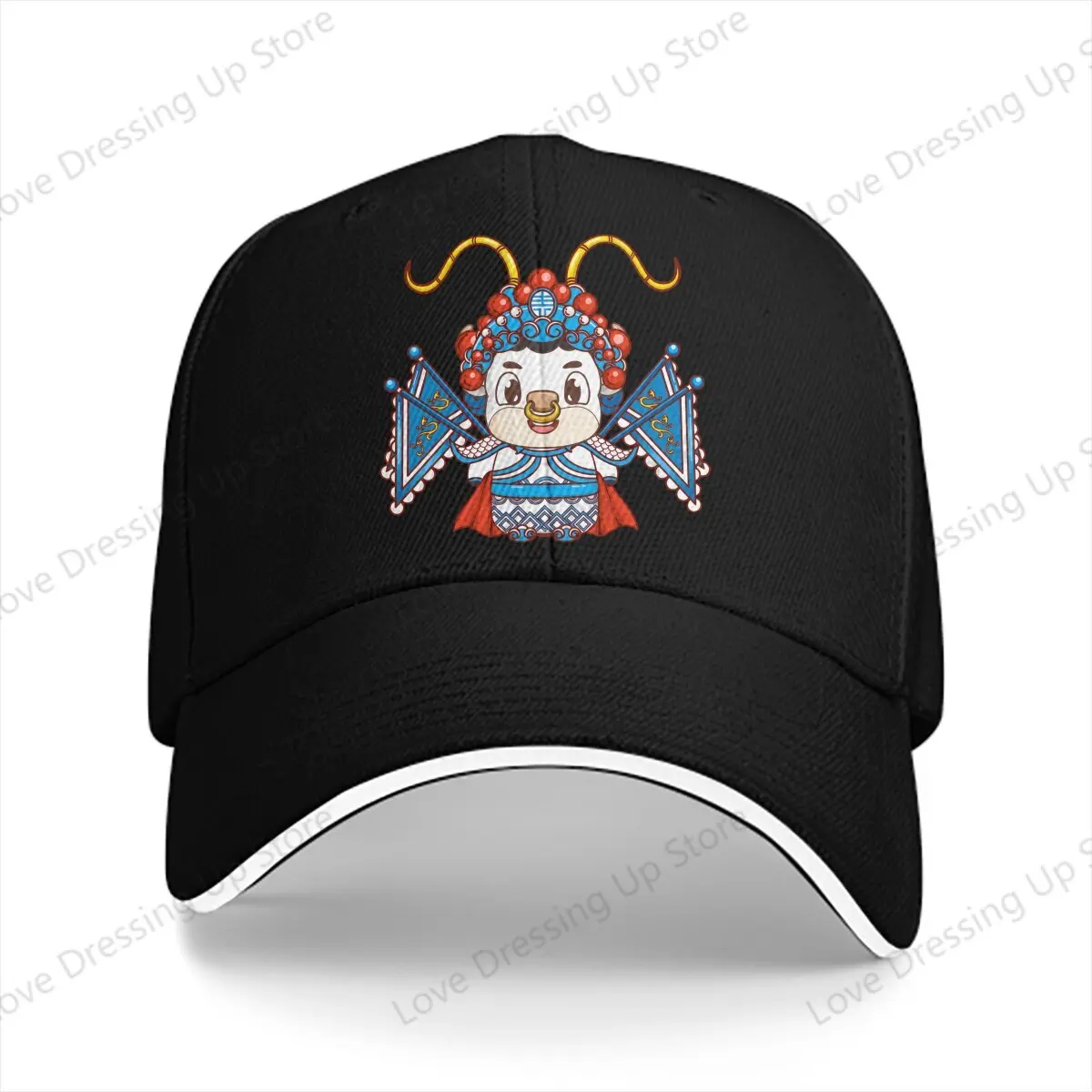 Chinese Zodiac Cattle illustrated Chinese Beijing Opera Style Baseball Cap personality Golf Hat Truck Driver Caps Unisex Gift