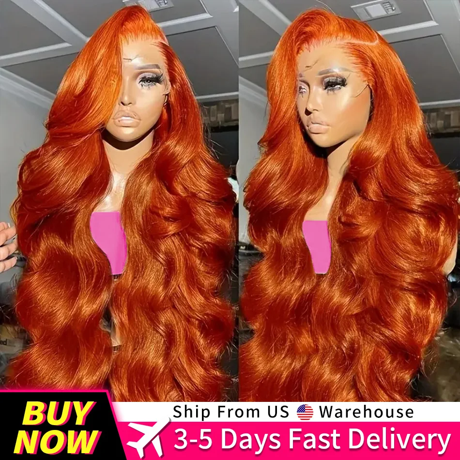 30 بوصة اللون 350 الزنجبيل شعر مستعار الجسم موجة الشعر البشري 13x6 الجسم موجة شعر مستعار 13x4 HD الدانتيل الشفاف الباروكات الأمامية شعر الإنسان 250 الكثافة