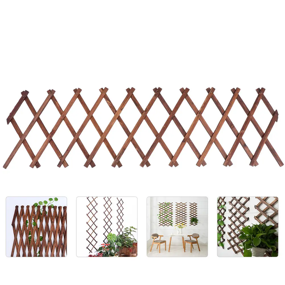 

Expandable Carbonized Wood Trellis Panel Garden Fence Climbing Plant Support Vine Climb Wooden Lattice Garden Trellis