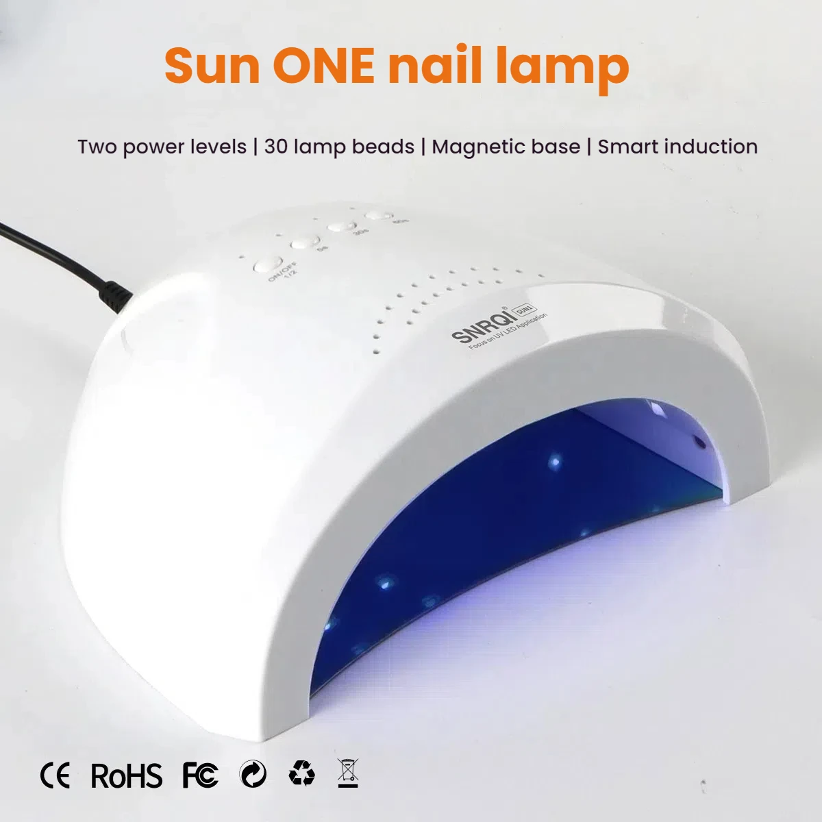 48W/24W UV LED Nail Lamp Professional Gel Polish Dryer with 3-Gear Timer Magnetic Base Portable Smart Design