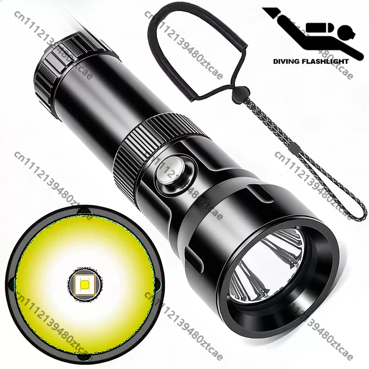 21700 Diving Flashlight  LED 3000 Lumen 85m Waterproof Rechargeable Torch for Cave Exploration Night Dive