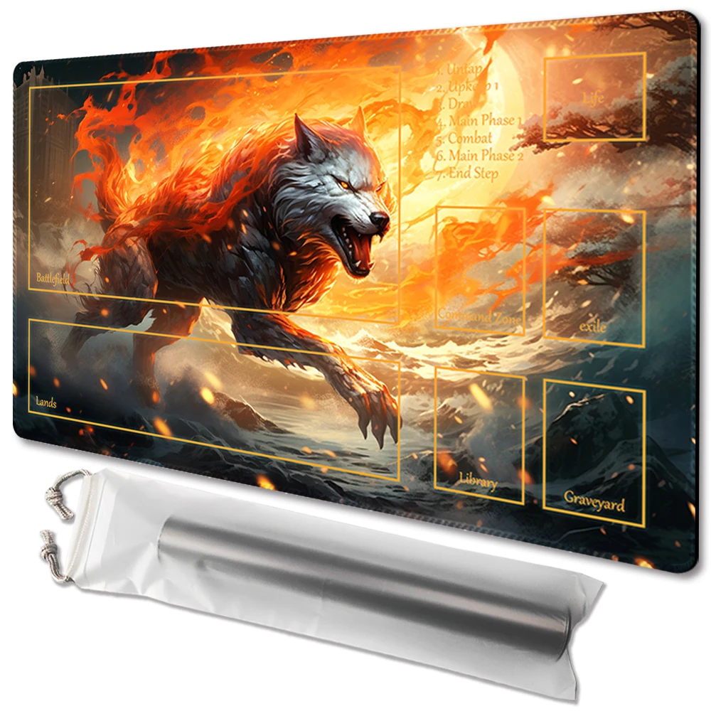 Ember Rage  - Board Game TCG Playmat Table Mat Game Size 60X35 CM Mousepad Compatible for MTG CCG