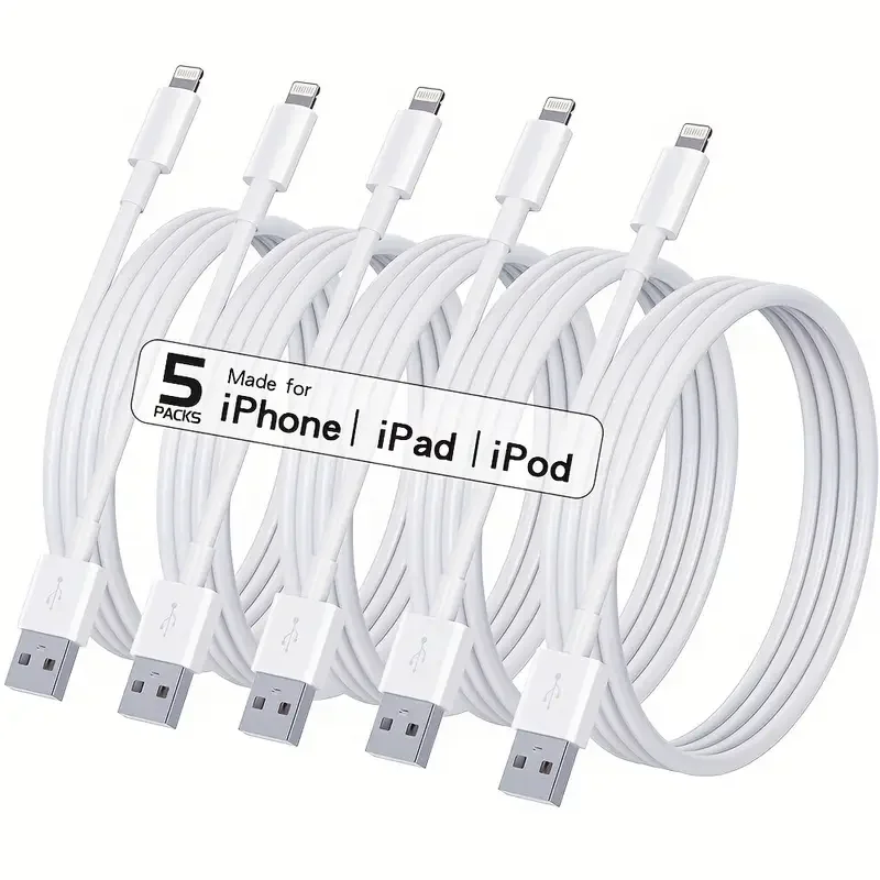 

3PCS 5PCS MFi Certified USB to Lightning TPE Cable Fast Charging Cable sfor iPhone14 13 12 11Pro X 8 for iPad White 1M 2M 3M