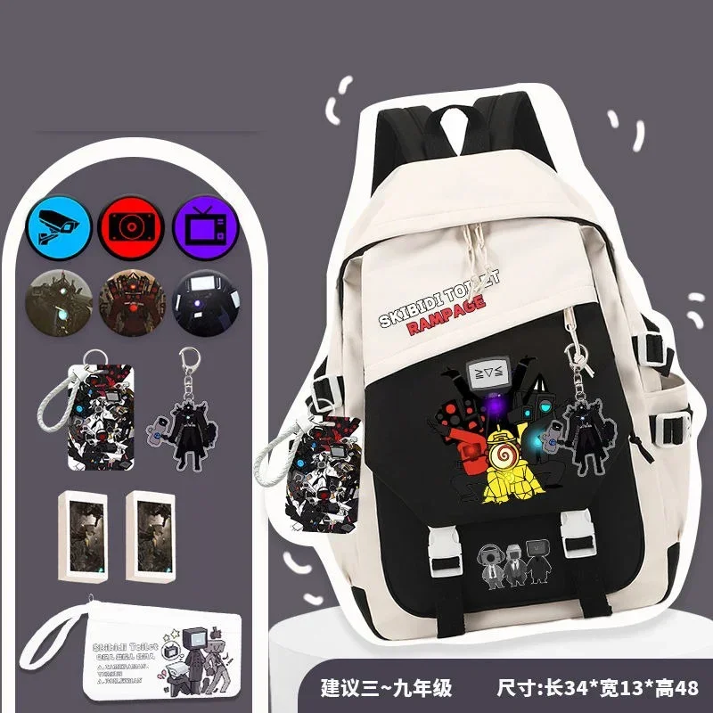 

Черный, синий, зеленый, туалет Skibidi, школьные сумки для детей и подростков, рюкзаки Mochilas большой вместимости в стиле аниме для девочек и мальчиков, подарок