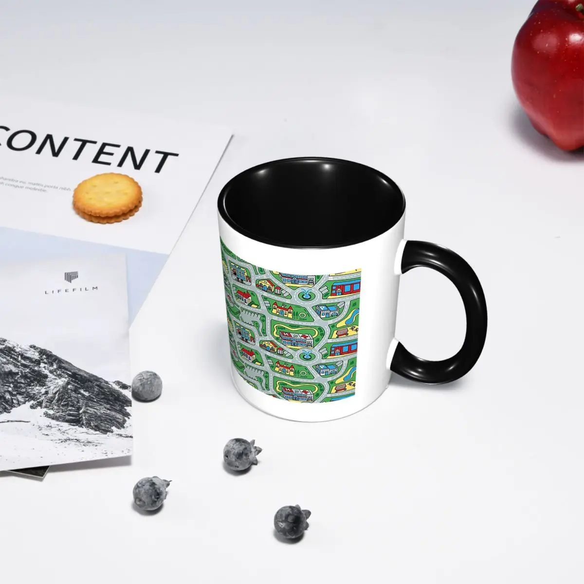 Car City Carpet Road Rug 90s Nostalgic Toy Mug Funny Ceramic Coffee Cups Tea Mugs Milk Cup Drinkware Gifts for Woman Man