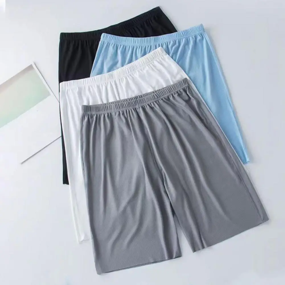 Casual Homewear Men's Sport Tracksuit Short Sleeve T-shirt Wide Leg Shorts Set Comfortable Ice Silk Sleepwear Homewear Men