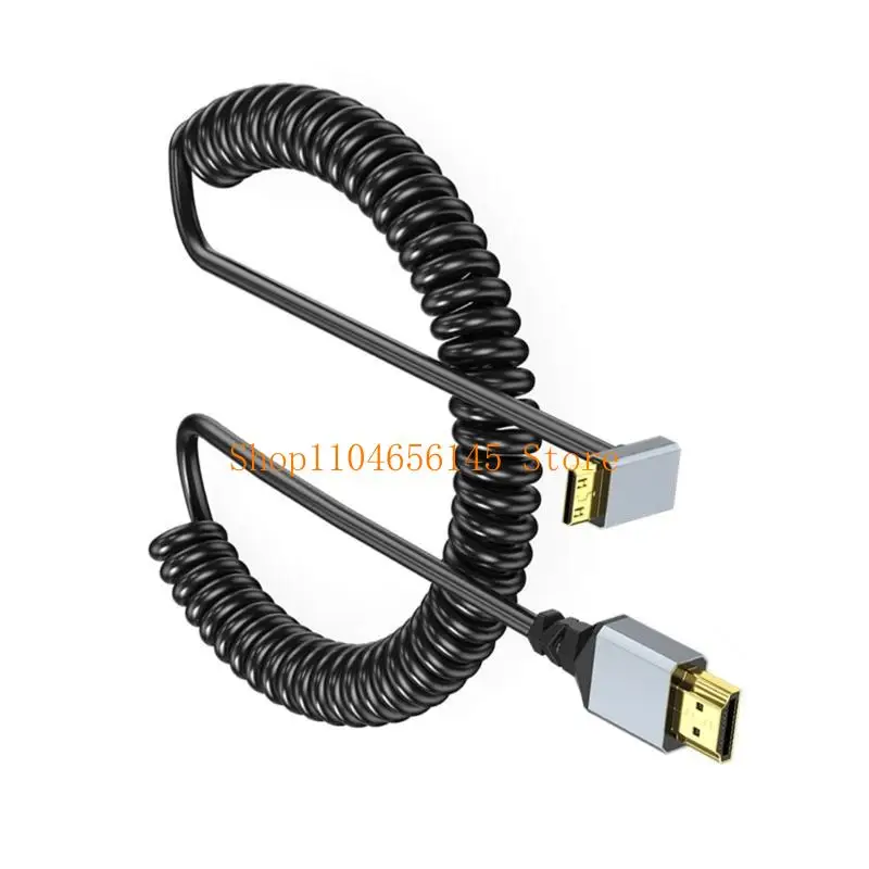5asd 90 Degree Angled Option 4K Video Extension Coiled Cable 4K60Hz for Laptops Tablets and GPU Cards 50-200CM