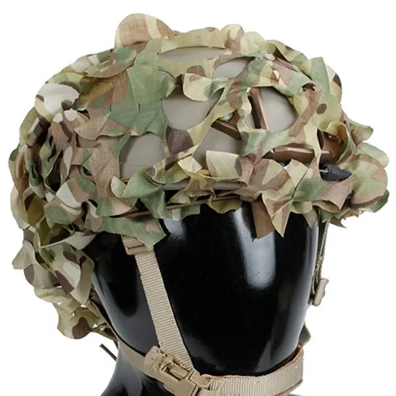 

Multicam FAST Helmet Cover, Lightweight Laser Cutting Helmet Scrim Camouflage Net Cover, for Airsoft Paintball Hunting