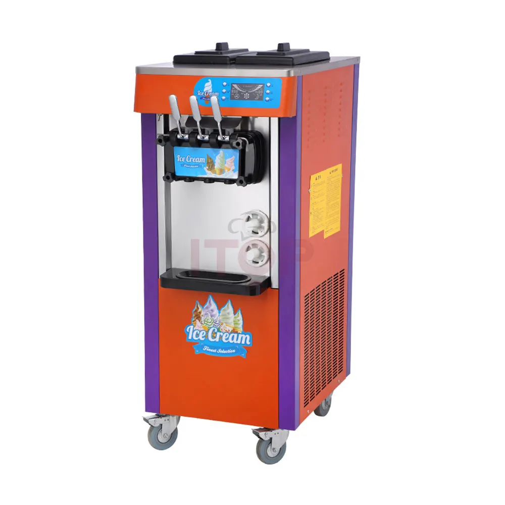 Macchina per gelato soft economica a tre gusti per yogurt in acciaio inossidabile di buona qualità da tavolo commerciale in vendita