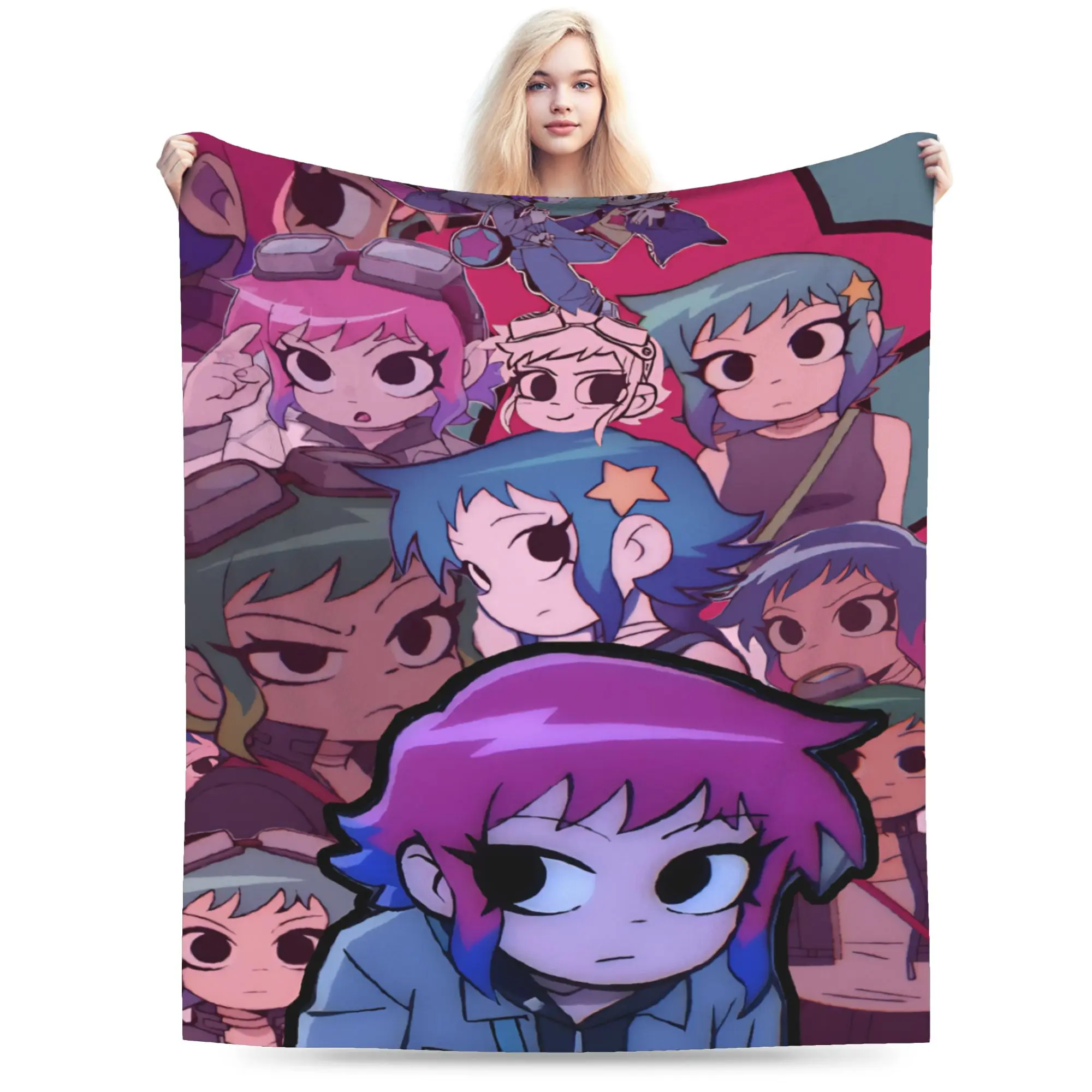 Y2K Scott Pilgrim vs. the World Blanket Super Soft Flannel  Cozy Throw Blankets Machine Washable