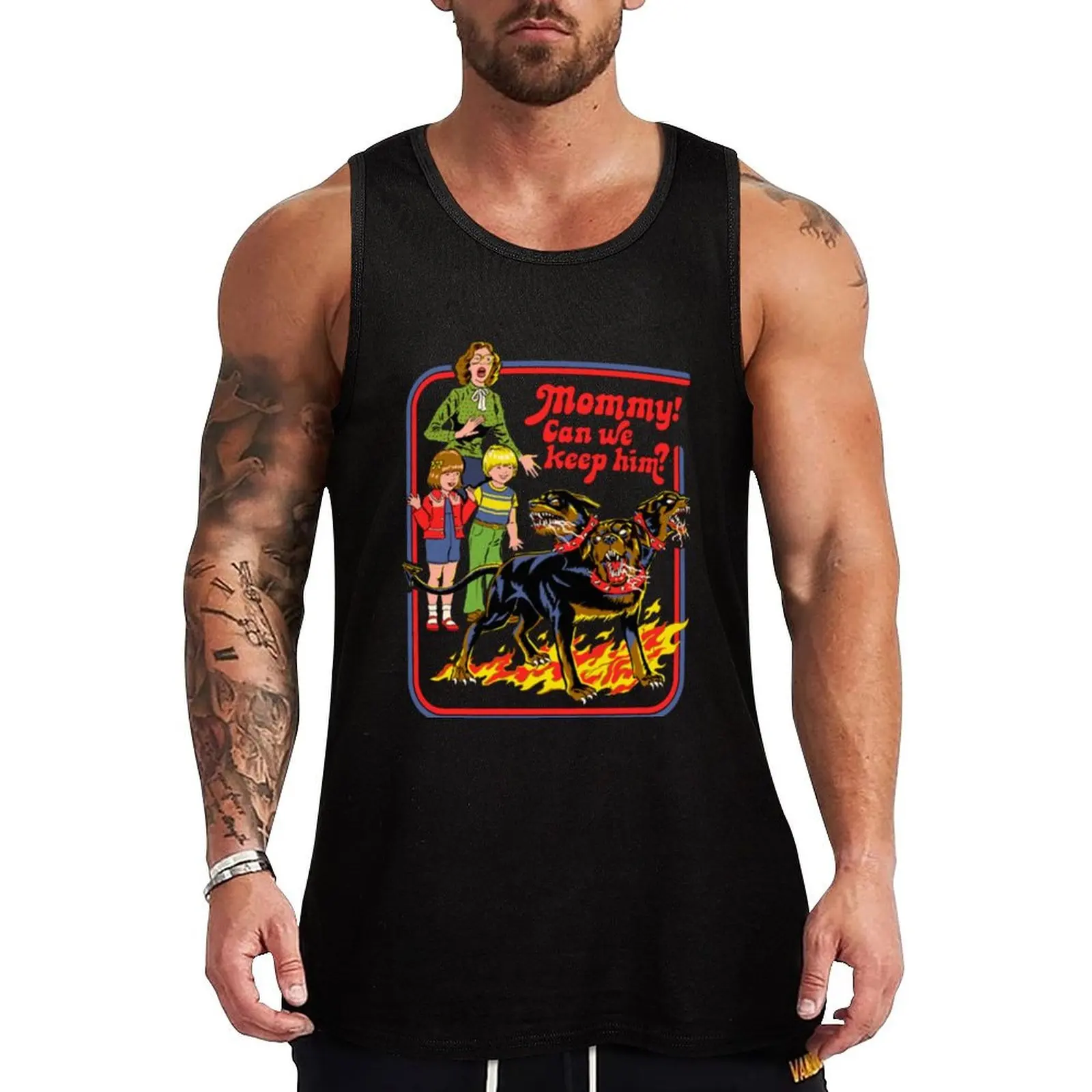 Mommy! Can We Keep Him Tank Top Fitness Workout Tank Top Breathable Muscle Fit Shirt
