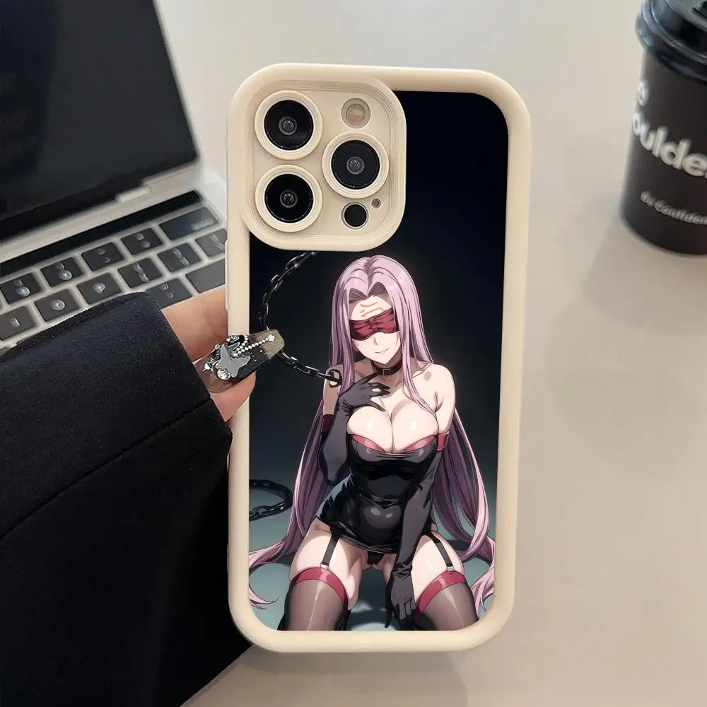 Funda de Teléfono Anime Fate Rider Medusa para iPhone 17 16 15 14 13 12 11 Air Pro Max Plus, Blanca, Suave, TPU, Antigolpes