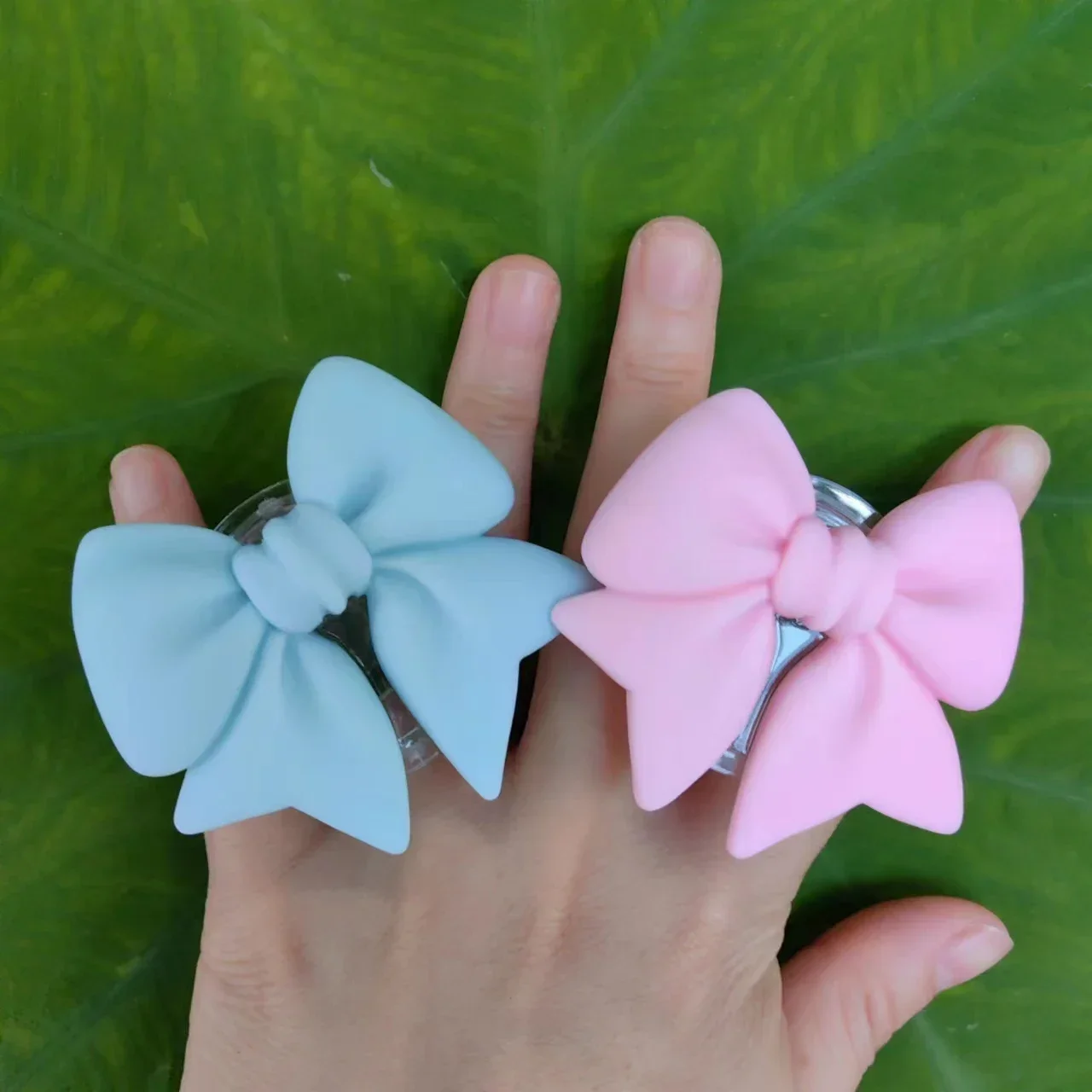 Cute Plain Macaron Color Bow-knot Smart Tok Universal Phone Holder Korean Girl's Phone Bracket GripTok Stand Socket Lazy Bracket image 5