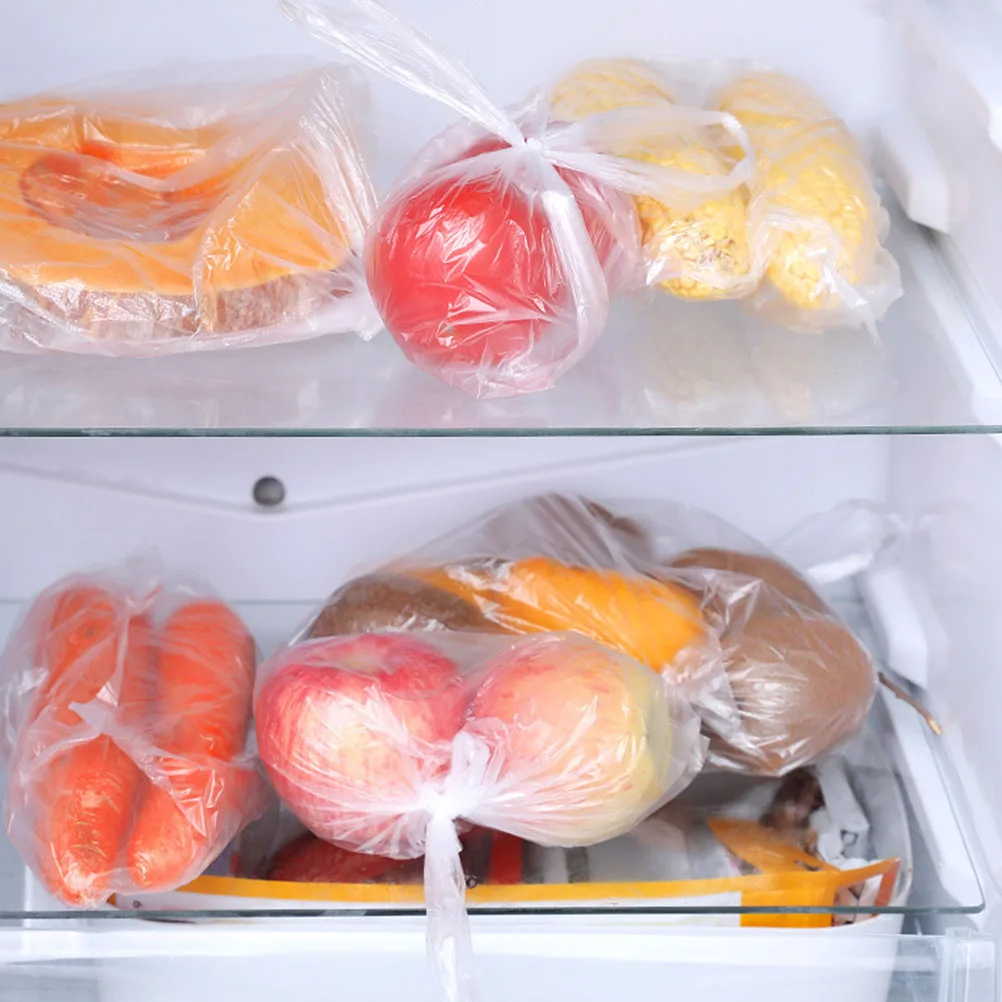 

200 Pcs Pe Fresh keeping Bags Food Grade Storage Sealer Disposable Shopping Vegetable Saver For Kitchen Travel Household