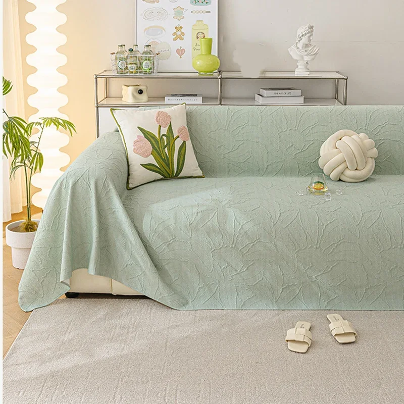 Cool Feeling Summer Couch Cover One-piece Anti-scratch Furniture Protector Cool Breathable Sofa Towel Recliner Armchair Covers