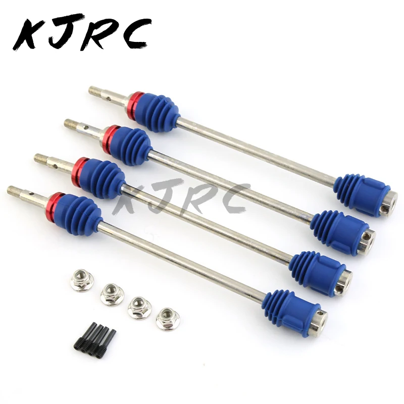 4pcs Metal Steel Front and Rear Driveshaft CVD Drive Shaft 5451R for 1/10 Traxxas E-Revo/E-Maxx/T-Maxx/Revo RC Car Upgrade Parts