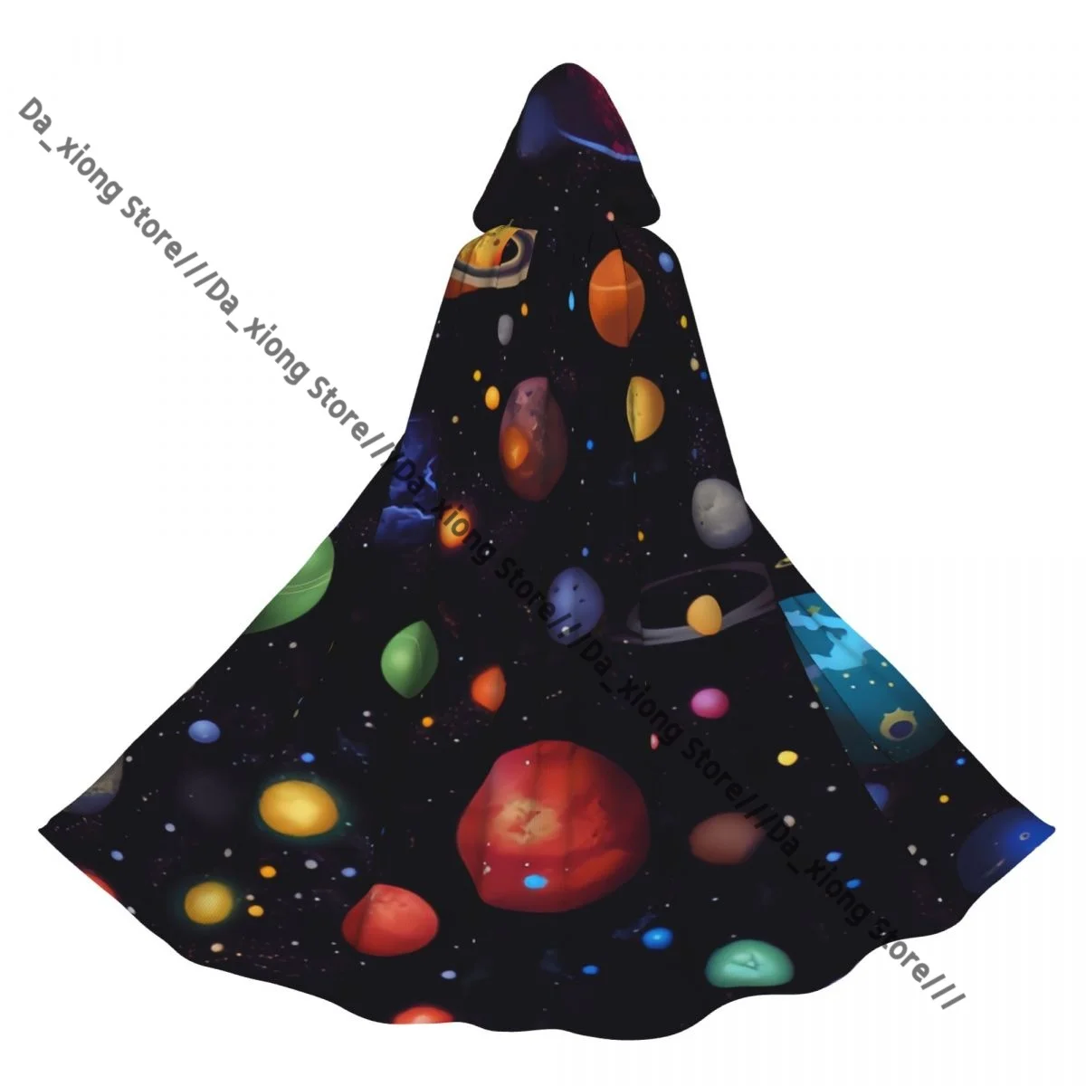 Planets Stars And Galaxies Witch Cloak Halloween Cosplay Costume Adult Unisex Cloak Retro Ages Cape