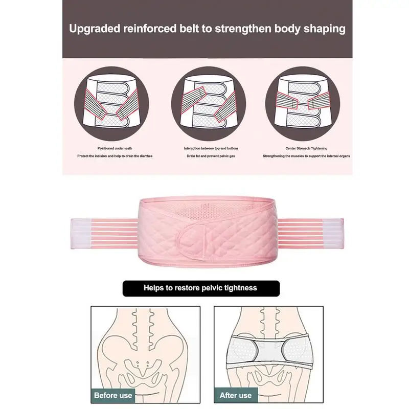 Postpartum Waist Wrap Adjustable Elastic Postpartum Postnatal Recoery Support Girdle Belt High Waist Shaping Belt Breathable