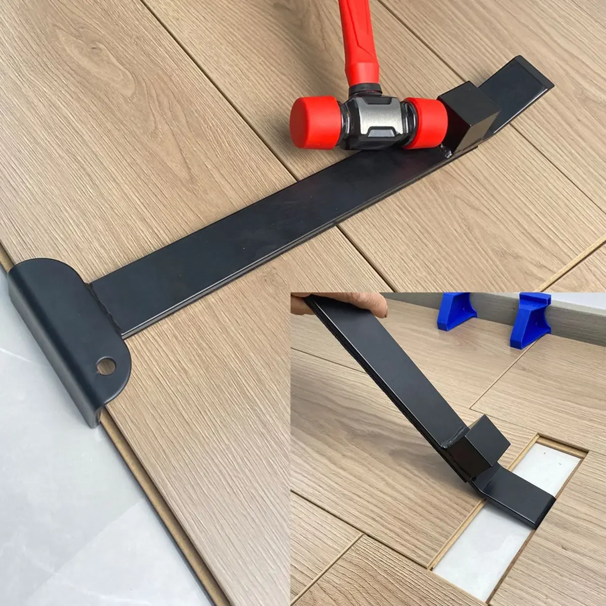 

Floating Floor Heavy Duty Pull and Pry Bar,17in Pull Bar Flooring Tool,Hard Flooring Installation for Wood Floor,Vinyl Plank