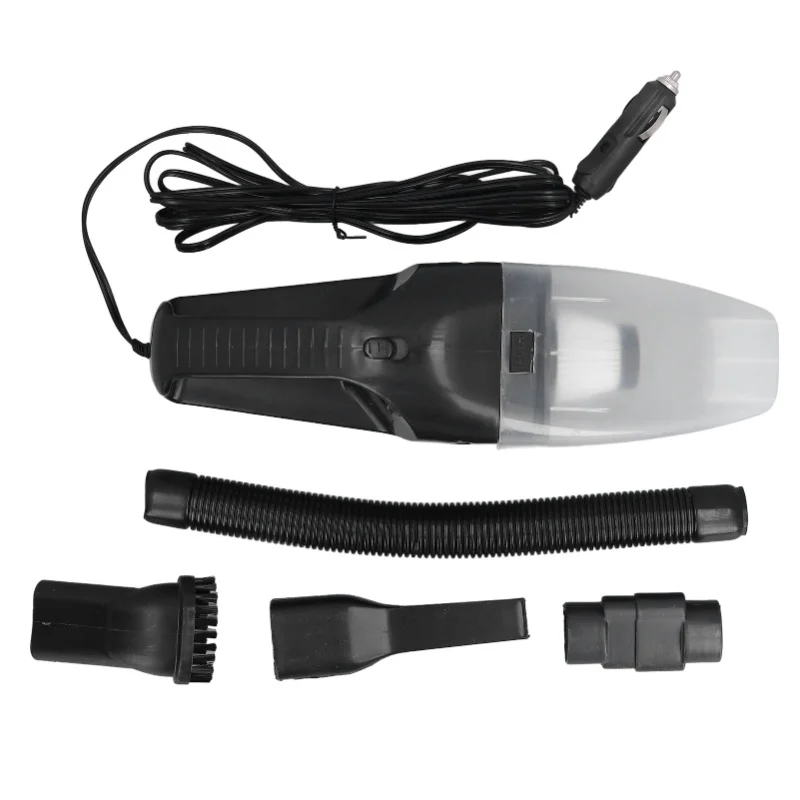 

Портативный ручной автомобильный пылесос 120 Вт, сильное всасывание, низкий уровень шума, для влажной/сухой уборки, черный маленький автомобильный пылесос для чистки салона