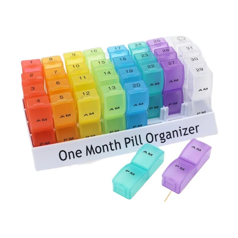 

Monthly 32 Grids Pill Box Case Container Organizer Travel Pill Case Storage Box Organizer One Month Pill Medicine Container