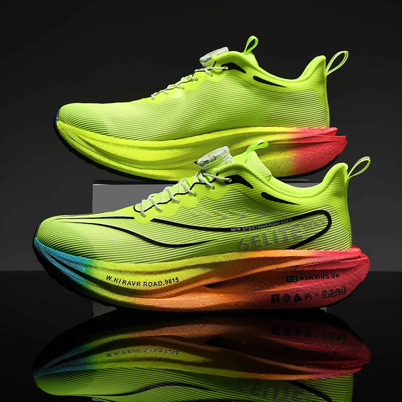 Men Carbon Plate Running Shoes Breathable Athletic Sneakers Shock Absorb Trainers Outdoor Marathon Jogging Women Tennis Shoes view 2
