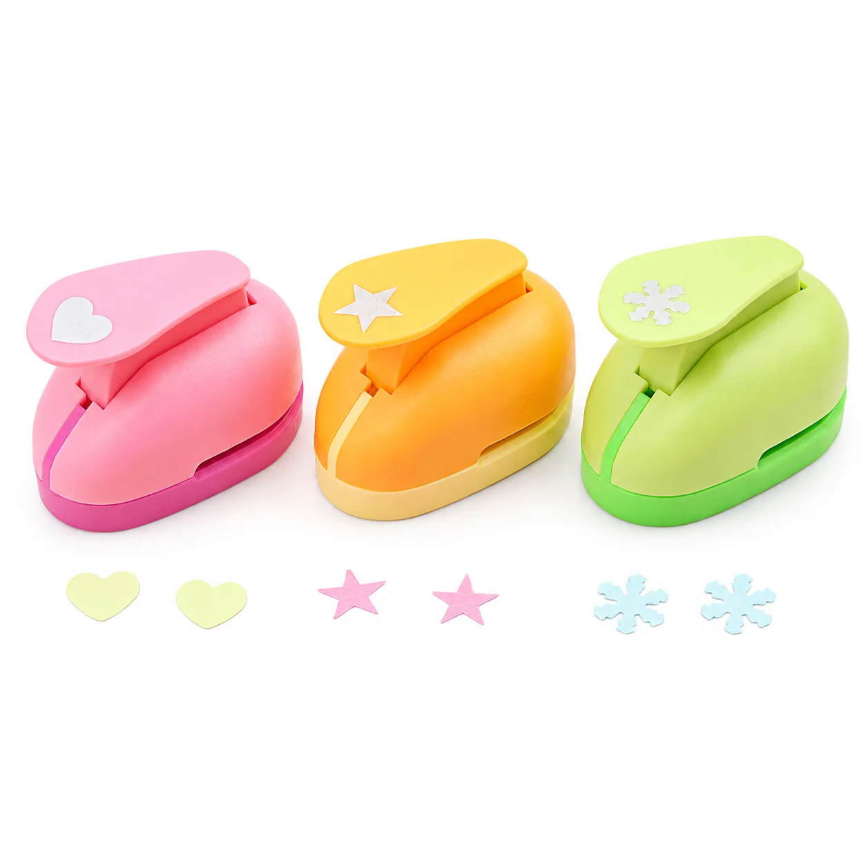Kids Craft Punch 3 Pattern Heads, Easy Press Paper Puncher for Scrapbooking Card Making, Ergonomic Design